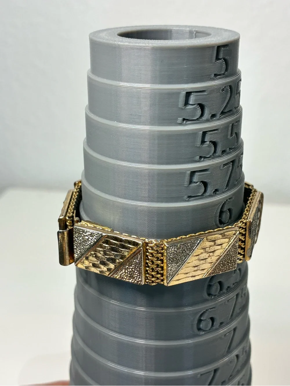 VTG Gold and Silver Tone Textured Link Bracelet SMALL  - Women Jewelry